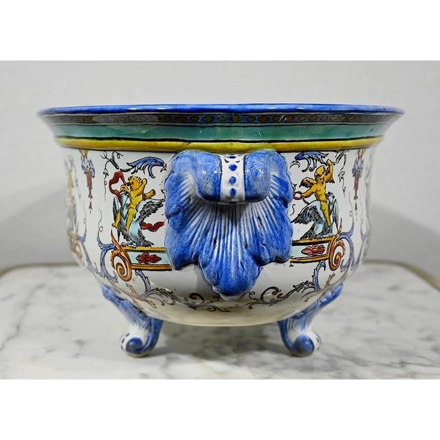 Ceramic Gien Earthenware Planter in Renaissance Style, Early 20th Century For Sale - Image 7 of 18