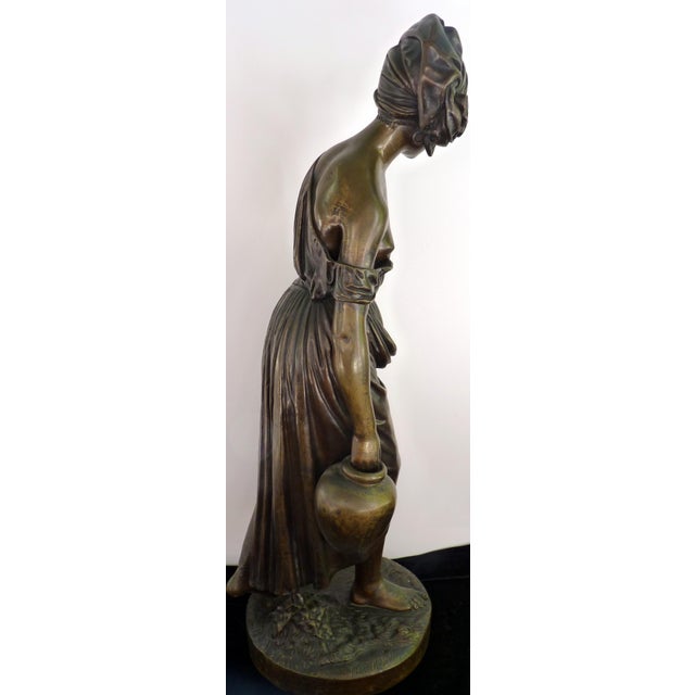 19th-Century French Orientalist Bronze Sculpture of a Nubian Water Carrier by Charles Cumberworth For Sale - Image 9 of 11