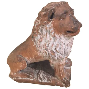 Italian Terracotta Painted Lion