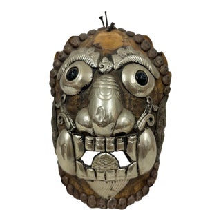 Early 20th Century Tibetan Buddhist Kapala Turtle Shell Ritual Mask For Sale