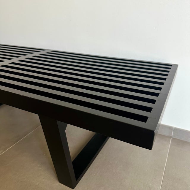 Wood Vintage Black Ash Bench, 1950s For Sale - Image 7 of 11