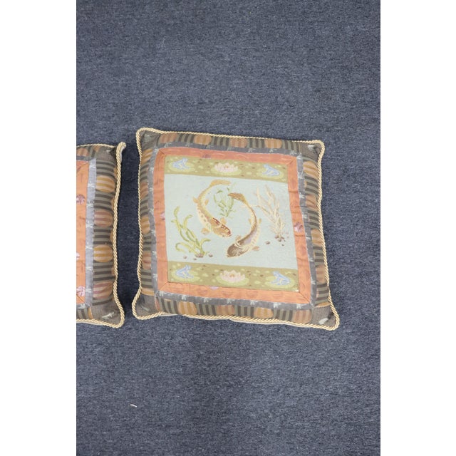 Needlepoint Coy Pillows/Pair For Sale In Philadelphia - Image 6 of 9