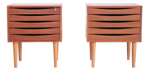 Danish Teak Chests of Drawers, Set of 2
