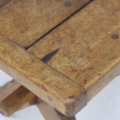 1960s Antique Brutalist Rustic Dining Table in Oak For Sale - Image 5 of 13