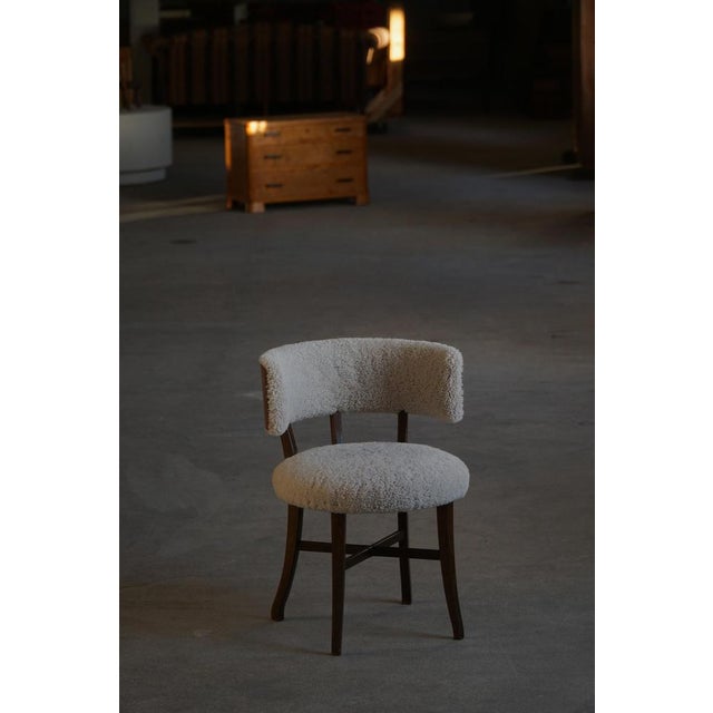 Vintage Danish Low Back Chair in Lambswool, 1940s For Sale - Image 10 of 18