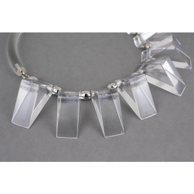 Judith Hendler Clear Acrylic Neck-Ring Choker Necklace For Sale - Image 11 of 18