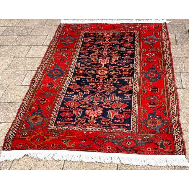 Blue Early 20th Century Antique Persian Malayer Rug, 3'7" X 5'7" For Sale - Image 8 of 9