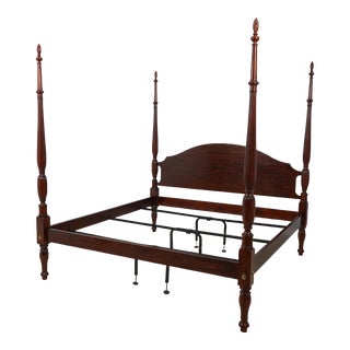 Henkel Harris King Size Mahogany Tall Post Poster Bed For Sale