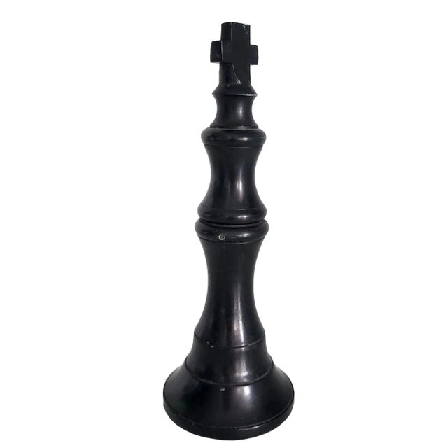 Man Ray Vintage Black Onyx Large Chess Piece King Figurine/Bookend For Sale - Image 4 of 11