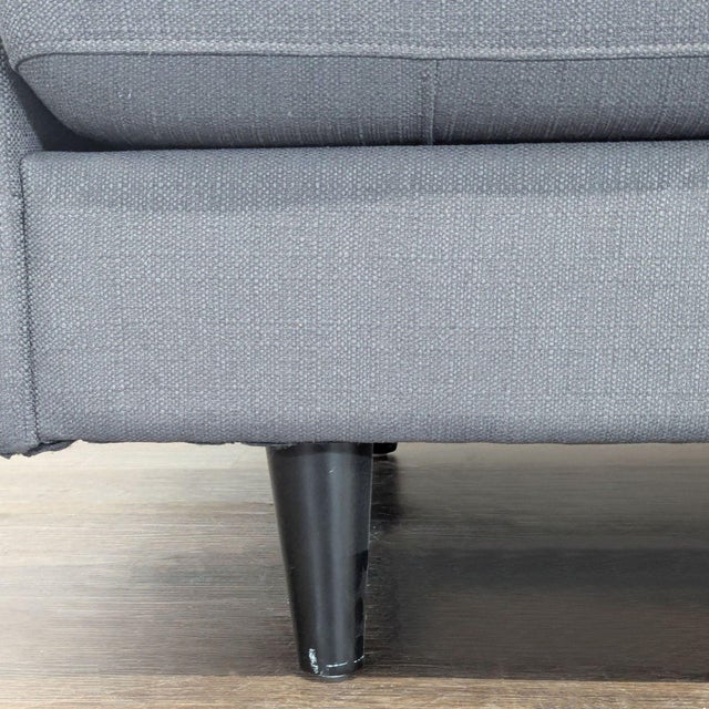 2000 - 2009 Modern Dark Gray Fabric Loveseat With Tufted Cushions For Sale - Image 5 of 5