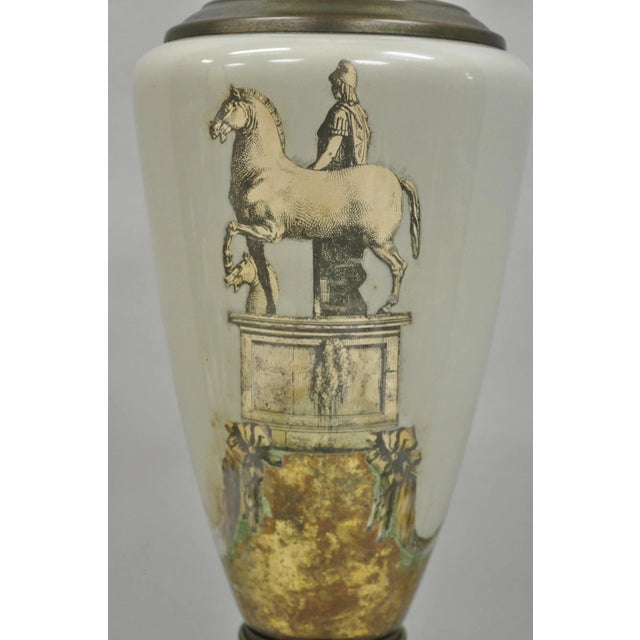 Vintage Roman Classical Style Gray Porcelain Urn Neoclassical Table Lamp - Pair For Sale - Image 4 of 12