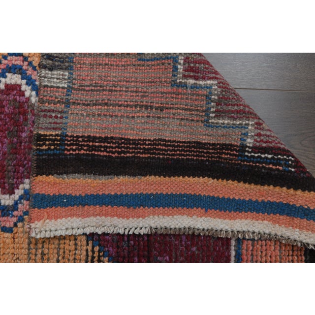 Textile 1970s Vintage Turkish Oushak Handmade Wool Cotton Pink Runner Rug For Sale - Image 7 of 11