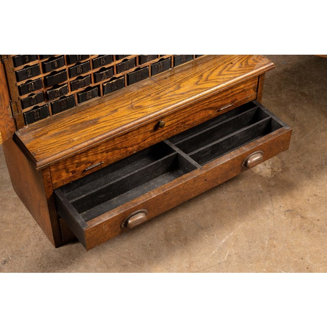 1910s Vintage Wooden Benchtop Hardware Cabinet For Sale In Chicago - Image 6 of 7