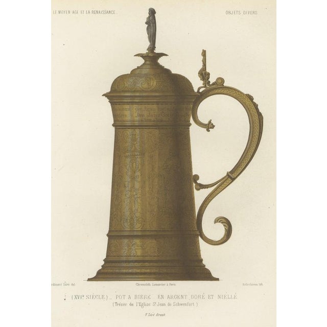 Kellerhoven, Silver Gilt and Niello Beer Tankard, Schweinfurt, 1851, Chromolithograph For Sale - Image 9 of 9