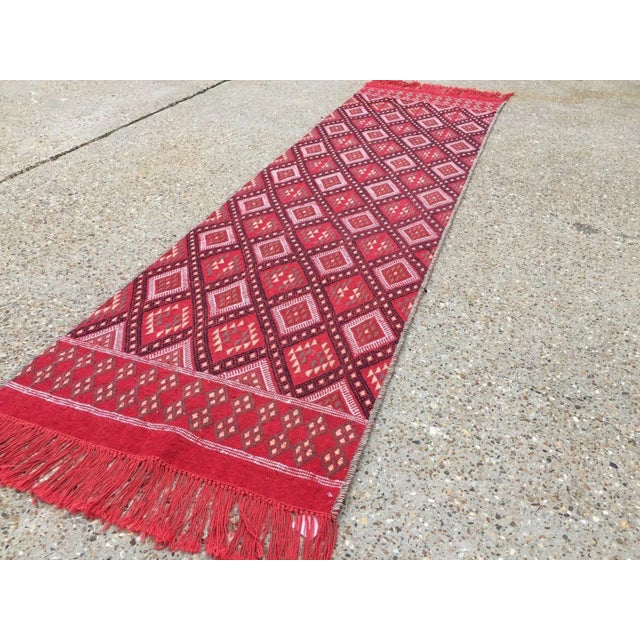 Old Tunisian Narrow Kilim Runner 271x71 cm Rare narrow kilim runner, perfect for those houses with narrow hallways...