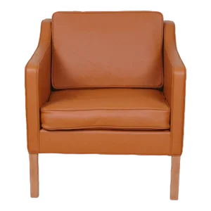 Model 2321 Armchair in Cognac Bison Leather by Børge Mogensen for Fredericia