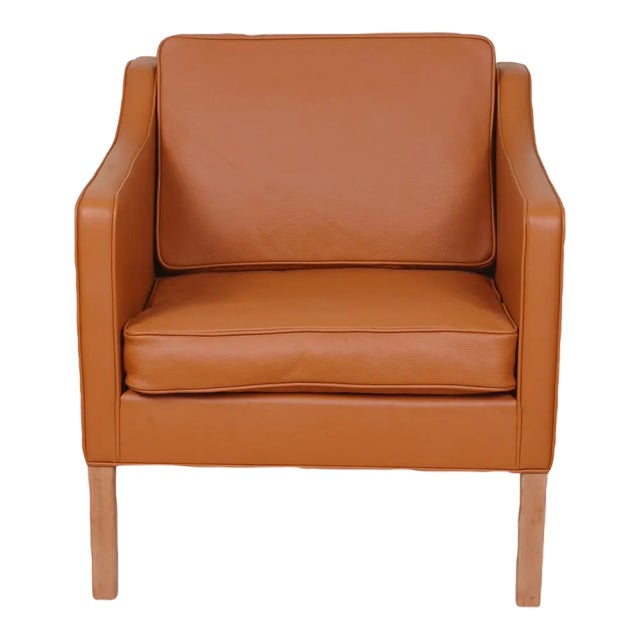 Model 2321 Lounge Chair in Cognac Bison Leather by Børge Mogensen for Fredericia For Sale