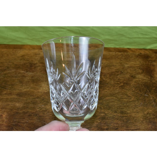 American Set of 2 Lenox Charleston 6 3/4" Crystal Wine Glasses For Sale - Image 3 of 6