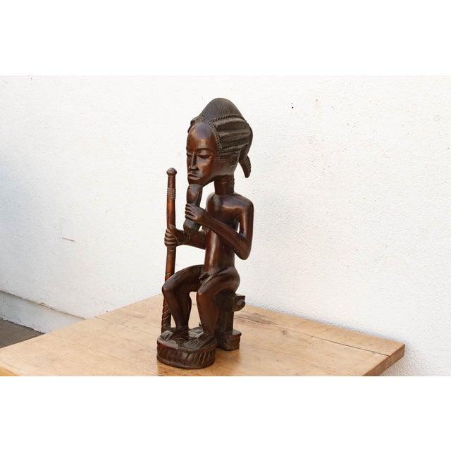 African Handcarved African Chokwe Chief Figure For Sale - Image 3 of 10
