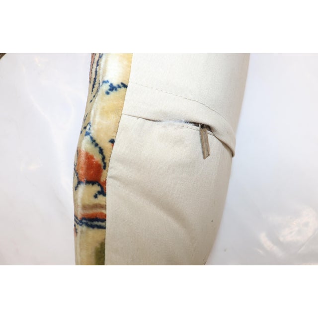 Vintage Zabihi Collection Persian Tabriz Bolster Pillow For Sale - Image 4 of 4