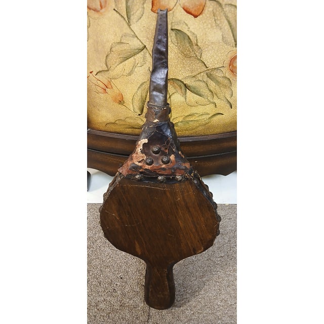 Vintage Wooden Bellows With Iron Tip For Sale - Image 10 of 12