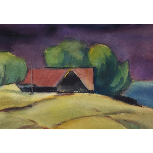 Fritz Kohlstädt (1921 Stuttgart - 2000 Pforzheim), Farmstead on Bornholm, 1990. Watercolor on heavy paper, 56 cm (height)...