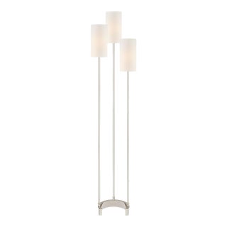 Suzanne Kasler for Visual Comfort Signature Aimee Floor Lamp in Polished Nickel with Linen Shades For Sale