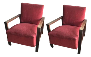 Set of Art Deco Style Lounge Chairs, 1940s
