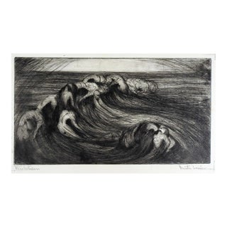 1940s Maelstrom Etching by Fanita Lanier For Sale