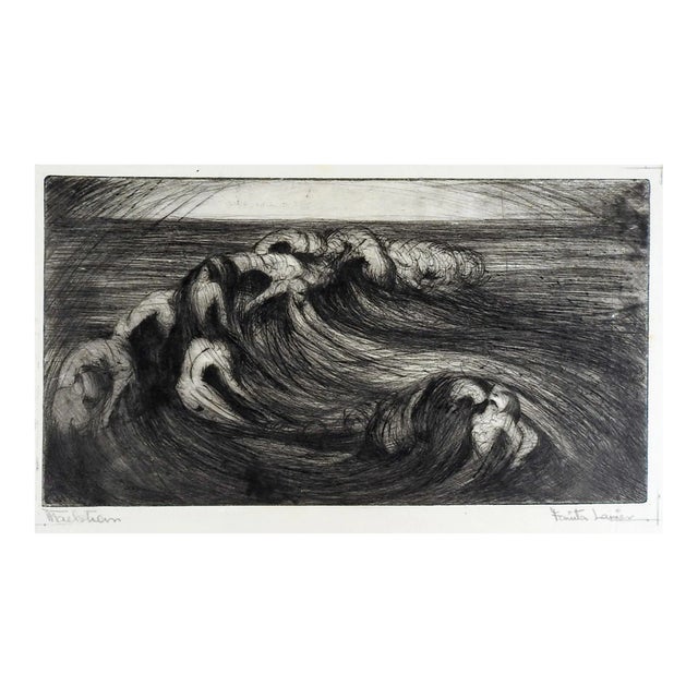 1940s Maelstrom Etching by Fanita Lanier For Sale