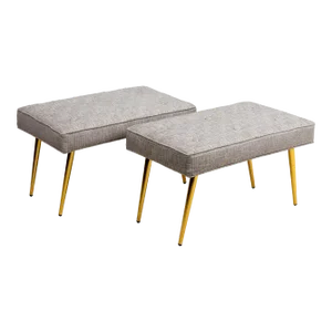 Early 21st Century Upholstered Metal Benches - A Pair