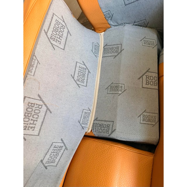 2000 - 2009 Vintage Roche Bobois Italian Cognac Leather Sofa by Tre Erre S.p.A. | 2003 | Natural Leather For Sale - Image 5 of 5