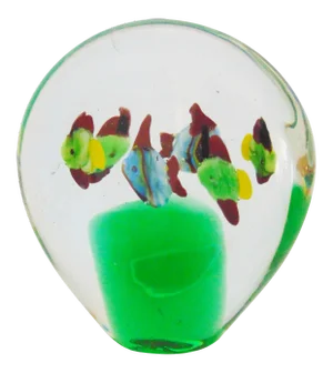 Murano Style Art Glass Paperweight W/ Fish