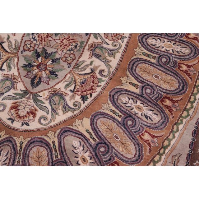 Renaissance Art Nouveau 1990's Pak-Persian Gray/Brown Wool Rug - 9'3'' X 12'6'' For Sale - Image 3 of 9