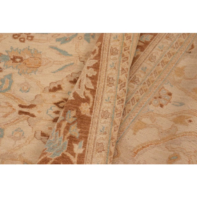 Beige 1990s Oriental Ziegler Beige Brown Hand-Knotted Wool Rug - 9'11'' X 13'9'' For Sale - Image 8 of 8