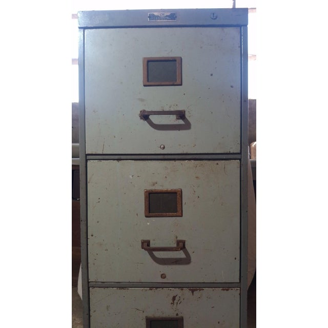 Metal Industrial Metal Filing Cabinet with Drawers by Y.A. Chauvin, Paris, France, 1940s For Sale - Image 7 of 11