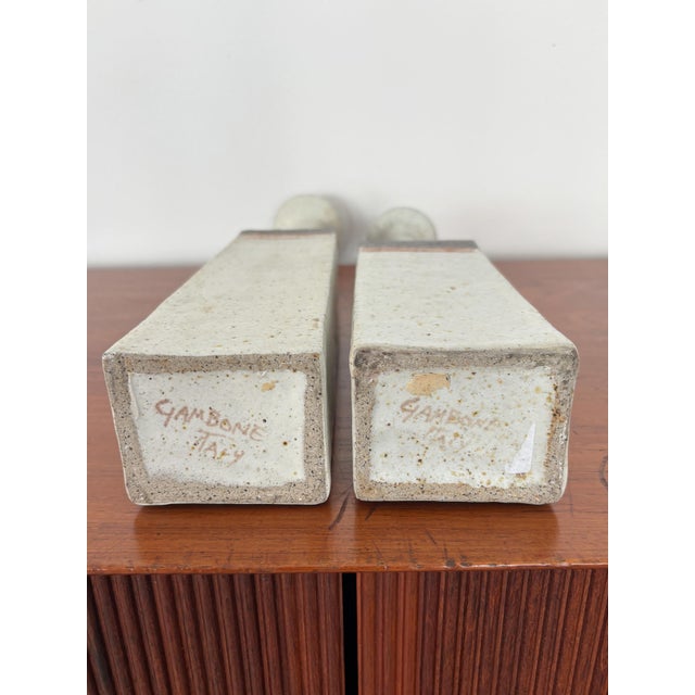 Beige Stone Vases by Bruno Gambone, Italy, 1970s, Set of 2 For Sale - Image 8 of 13