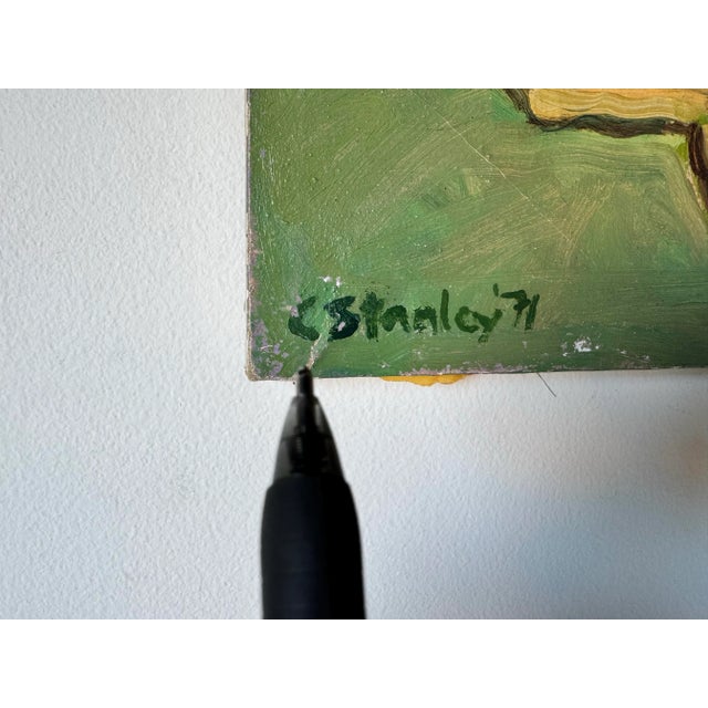 Wood 1971 Vintage C. Stanley Impressionist Oil on Canvas Painting/ Sold For Sale - Image 7 of 12