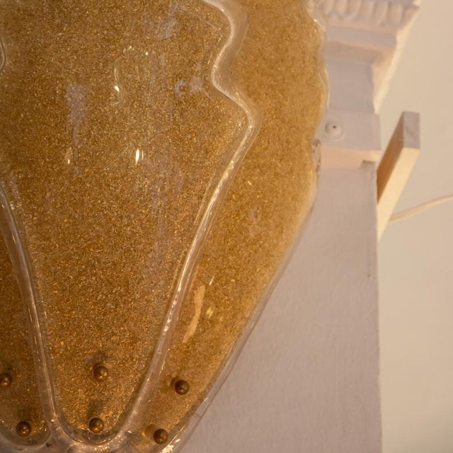 Murano Glass Gold Dust Wall Sconces, 1950s, Set of 2 For Sale - Image 4 of 5