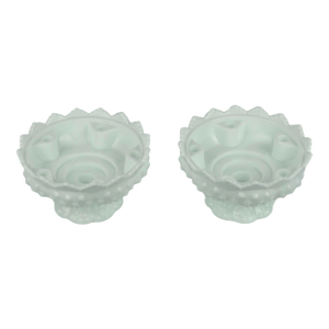 Vintage 1970's Fenton White Milk Glass Hobnail Candle Holder Pedestal Bowls - A Pair