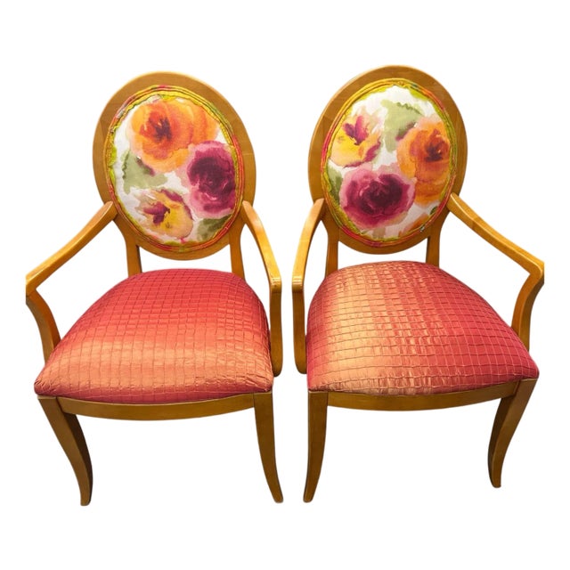 1960s Pair of Freshly Upholstered Arm Chairs For Sale