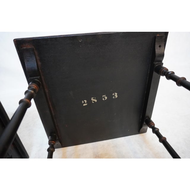 20th Century Antique Victorian Black Lacquer Nest of 3 Tables For Sale - Image 11 of 18
