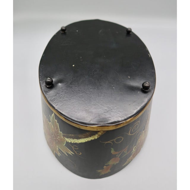 Vintage Hand-Painted Tole Cachepot For Sale - Image 9 of 10