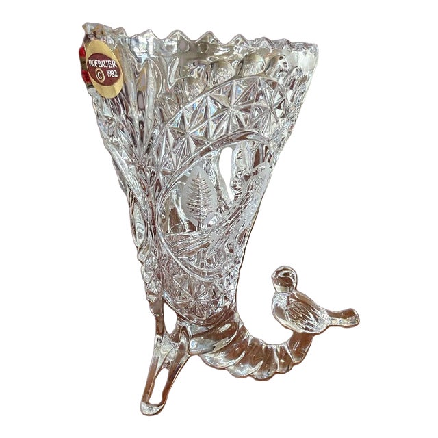 1980s Vintage Lead Crystal Byrdes Cornucopia West Germany For Sale