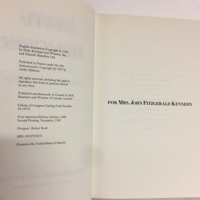 Anti-Memoirs Andre Malraux 1968 For Sale In New York - Image 6 of 8