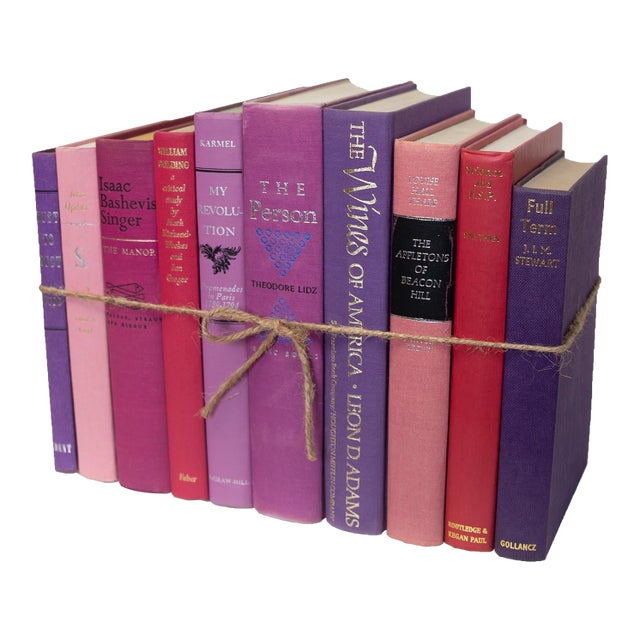 Decorative Books - Vintage Berry Book Bundle - Purple Books by the Foot For Sale