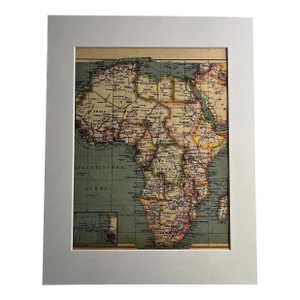 1930 German Map of Africa Matted Print