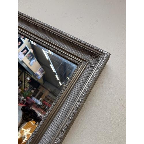 Baroque Style Decorative Silver Mirror For Sale - Image 3 of 10