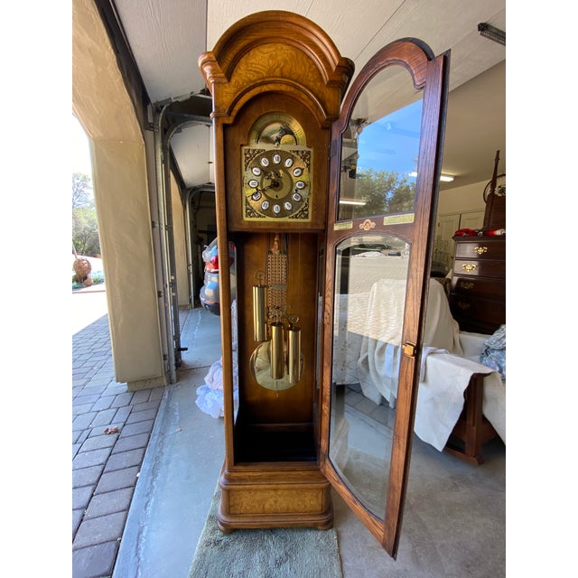 1980s Howard Miller Four Chime Grandfather Clock Chairish