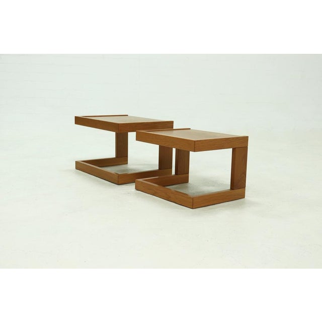 Italian Modern Oak Nesting Tables, 1970s, Set of 2 For Sale - Image 6 of 12